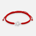 Pulsera Hilo Rojo Ajustable Trébol 4 Hojas