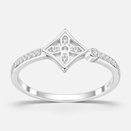 Anillo Rombo Flor Circones
