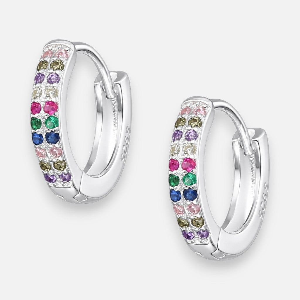 Argolla Huggie Circones Multicolor 13 mm