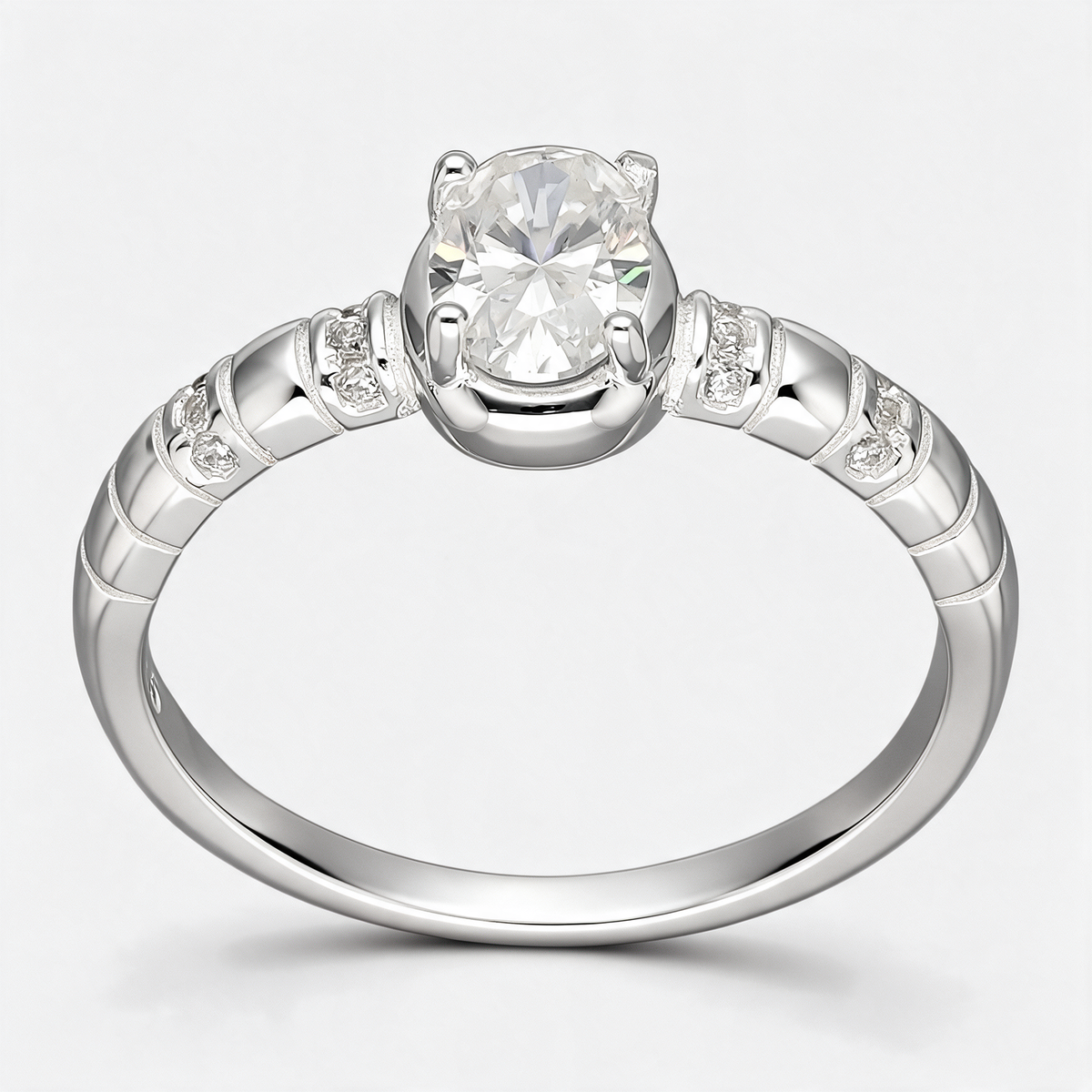 Anillo Solitario Moissanita