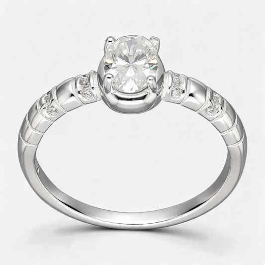 Anillo Solitario Moissanita