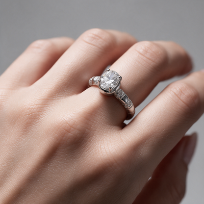 Anillo Solitario Moissanita