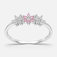 Anillo Cintillo Flores Circones Rosa Francia