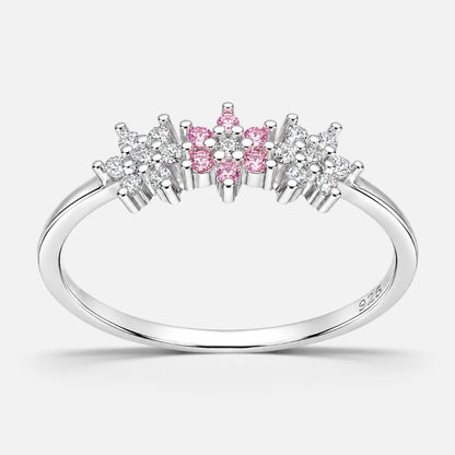 Anillo Cintillo Flores Circones Rosa Francia
