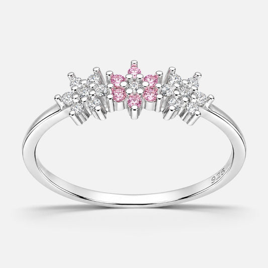 Anillo Cintillo Flores Circones Rosa Francia