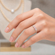 Anillo Cintillo Flores Circones Rosa Francia