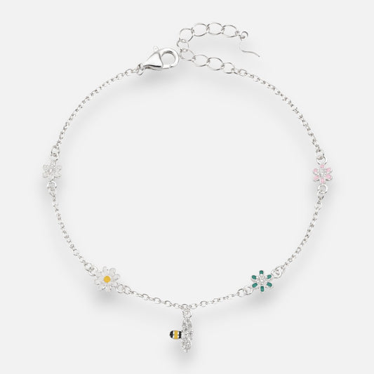 Pulsera Abeja Flores Esmaltadas Circones