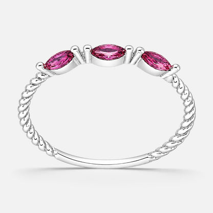 Anillo Entorchado Circones Marquise Rubí