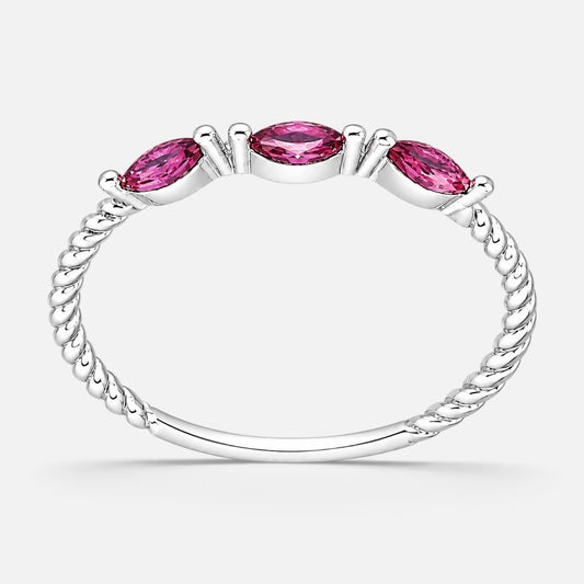 Anillo Entorchado Circones Marquise Rubí