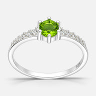 Anillo Solitario Circón Verde Manzana