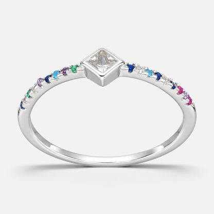 Anillo Rombo Circones Blanco