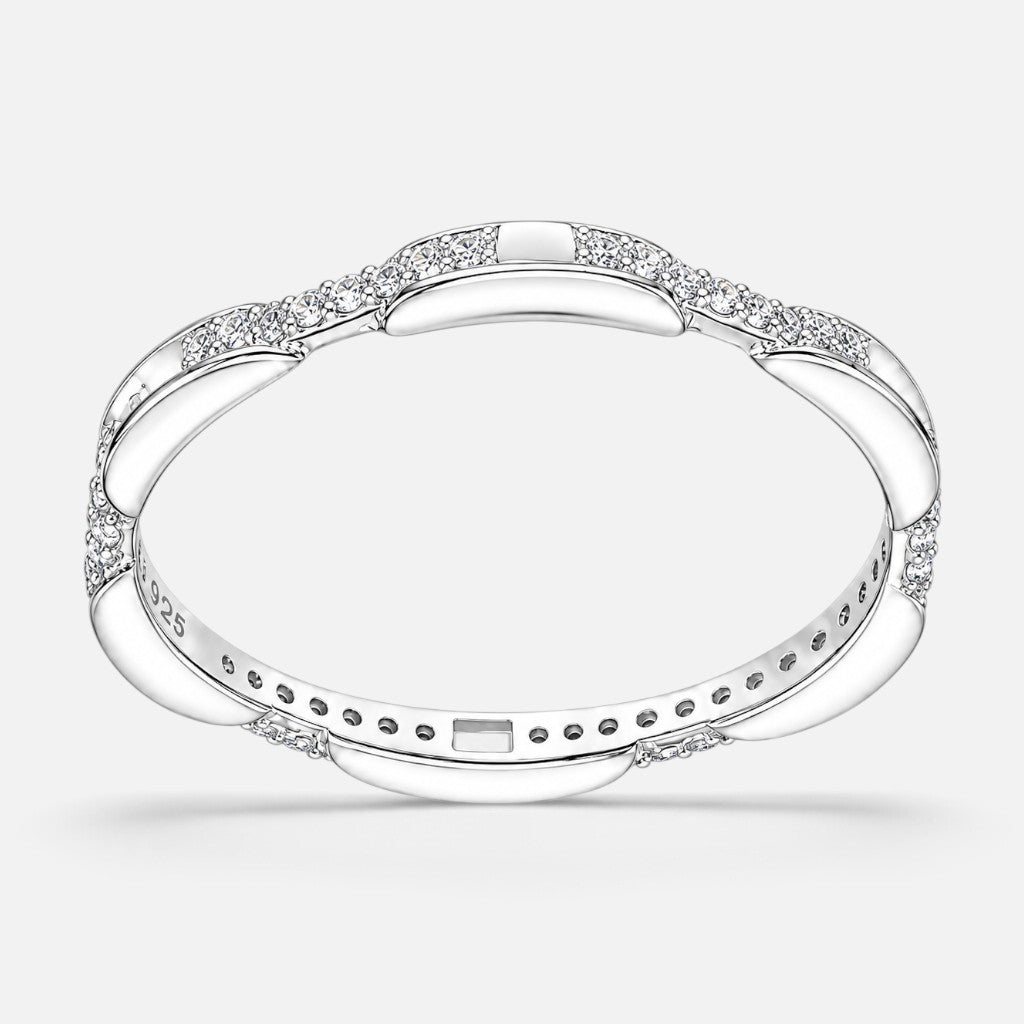 Anillo Cintillo Flor Circones