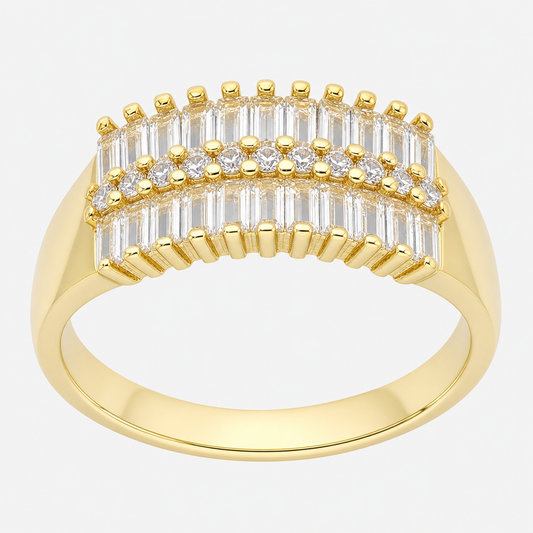 Anillo Cintillo Circones Baguette