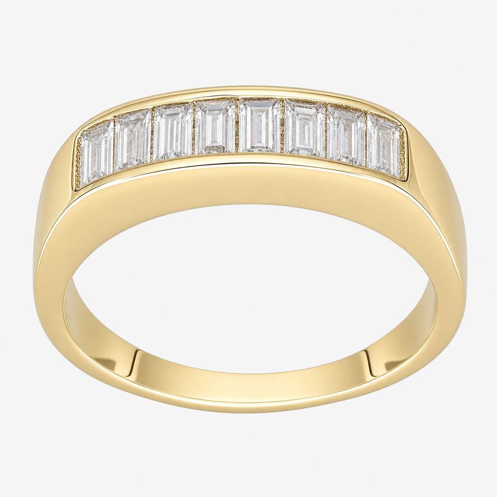 Anillo Cintillo Circones Baguette
