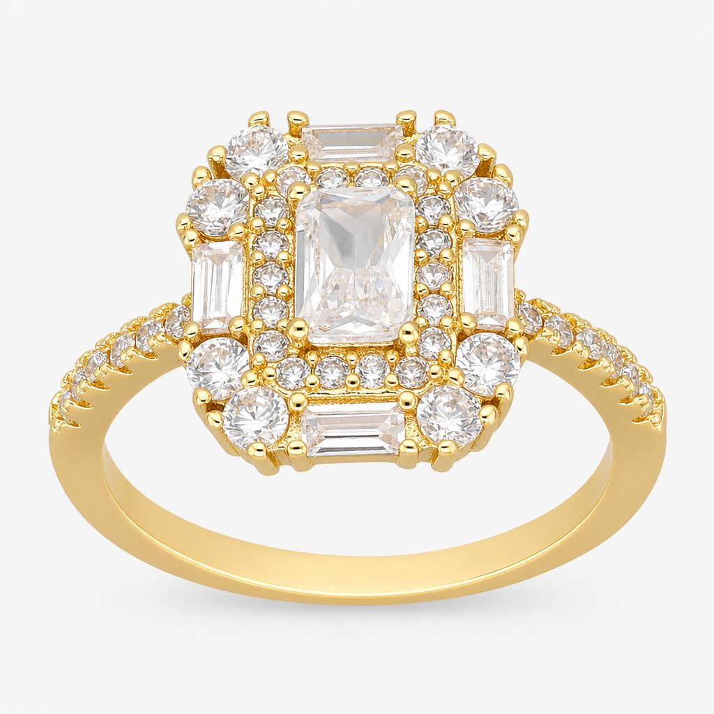 Anillo Rectangular Circones Baguette