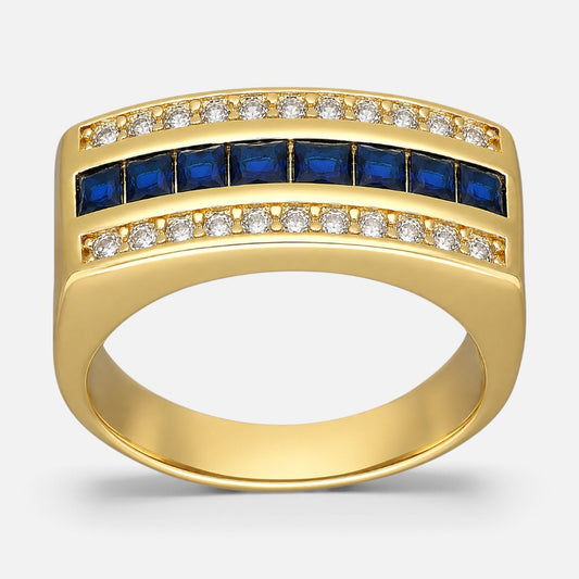 Anillo Cintillo Circones Zafiro