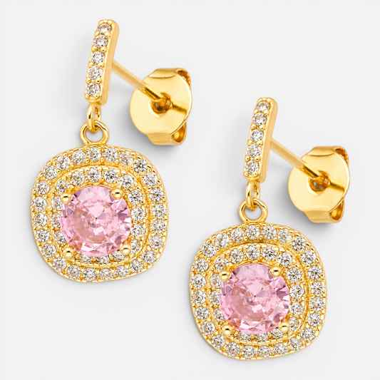 Aro Varita Circones Pavé Rosa Francia