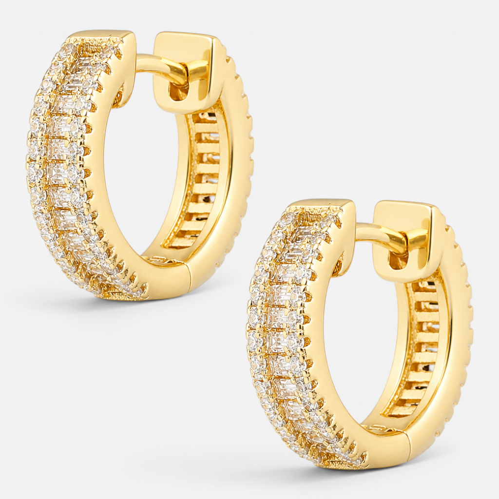 Argolla Huggie Circones Baguette 14 mm
