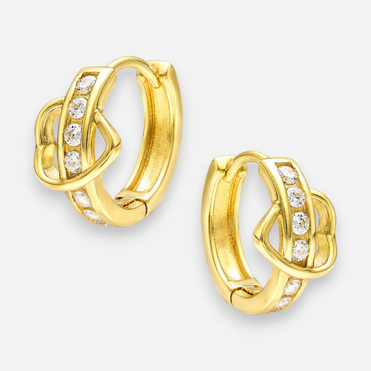 Argolla Huggie Corazón Circones 14 mm