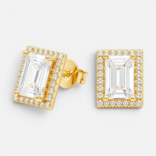Aro Rectangular Circón Baguette 8x6 mm