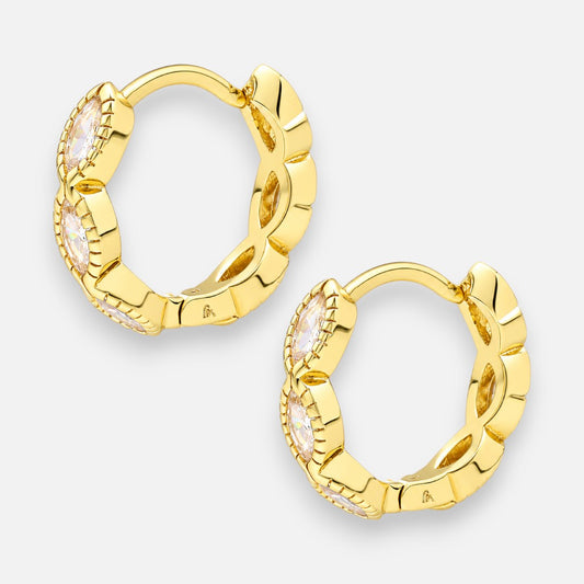 Argolla Huggie Circones Marquise 15 mm