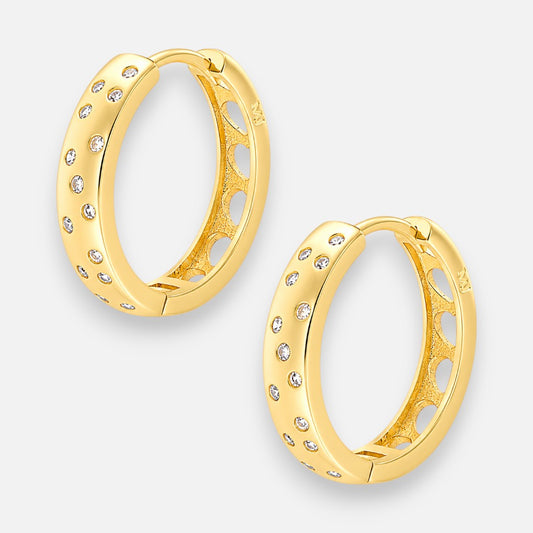 Argolla Huggie Corazones Circones 17 mm