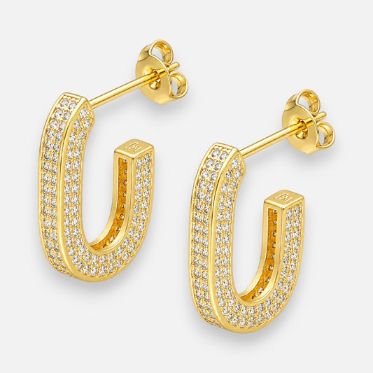 Semi Argolla Circones Pavé 18x12 mm