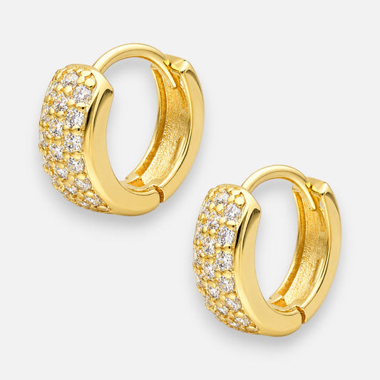 Argolla Huggie Circones Pavé 11 mm