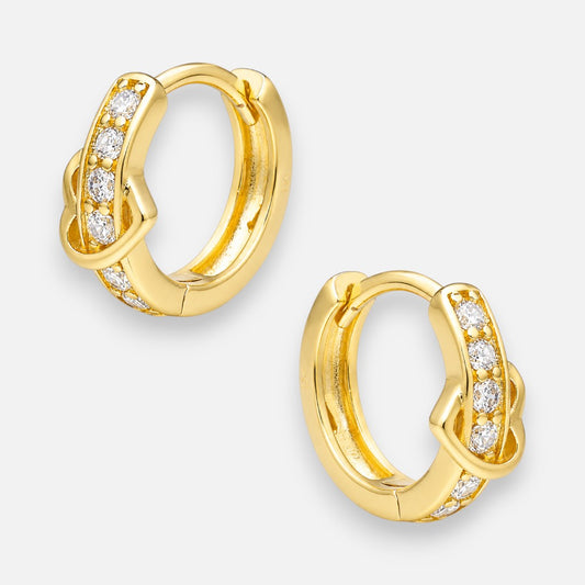 Argolla Huggie Corazón Circones 13 mm