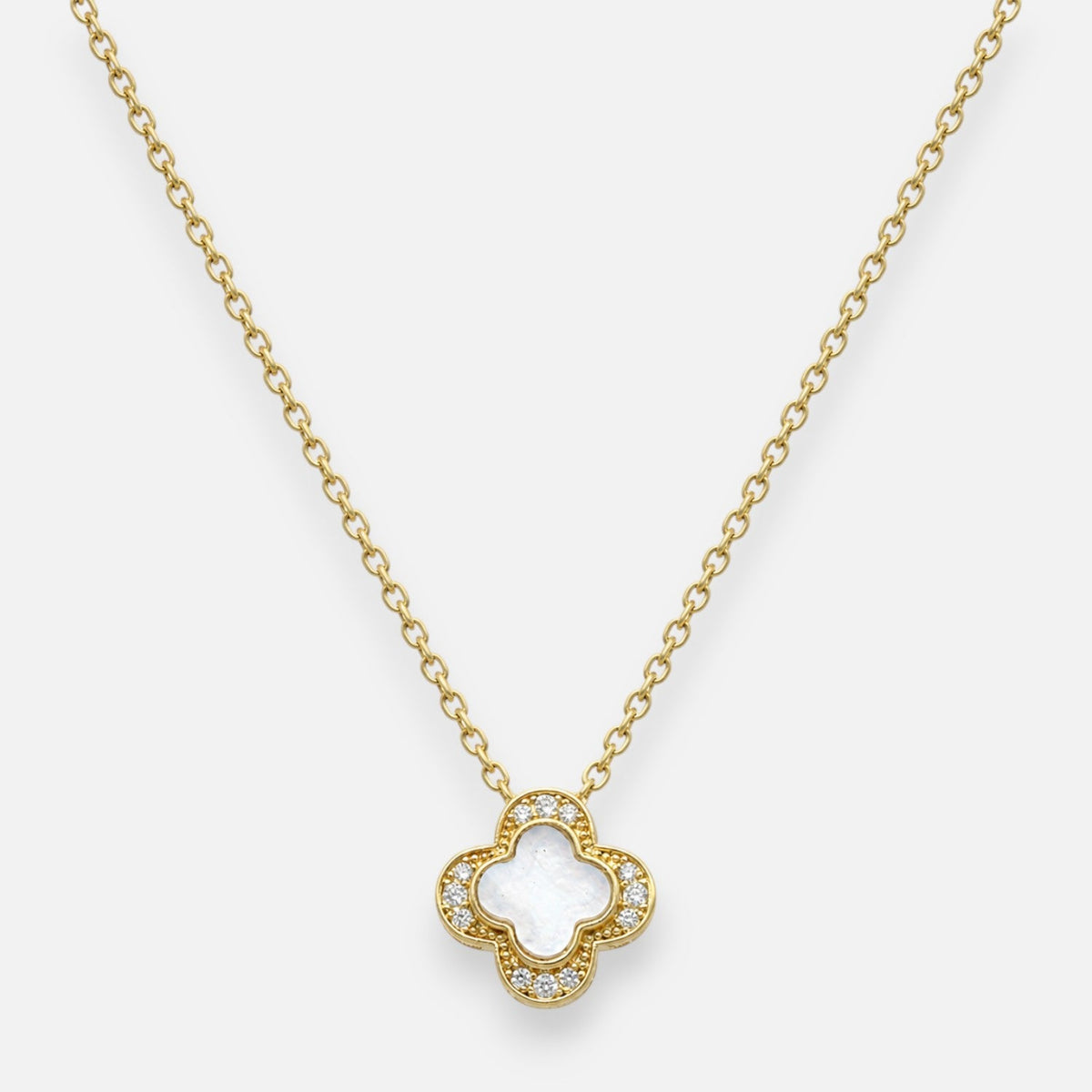 Collar Trébol de la Suerte Circones Nácar