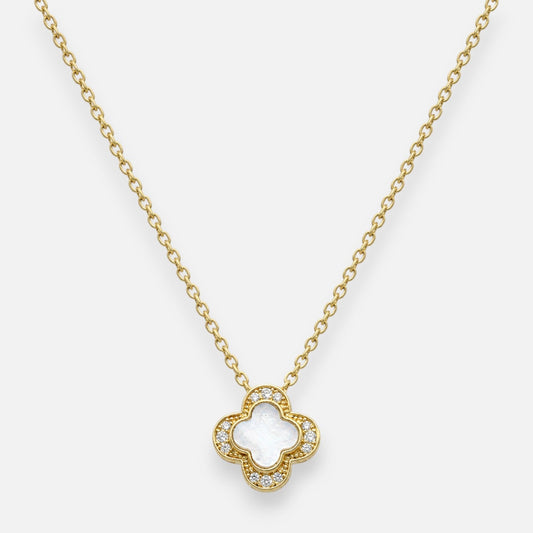 Collar Trébol de la Suerte Circones Nácar