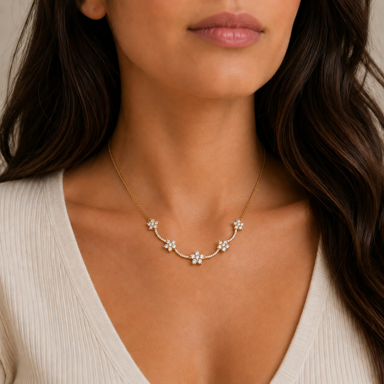 Collar Cadena de Flores Circones