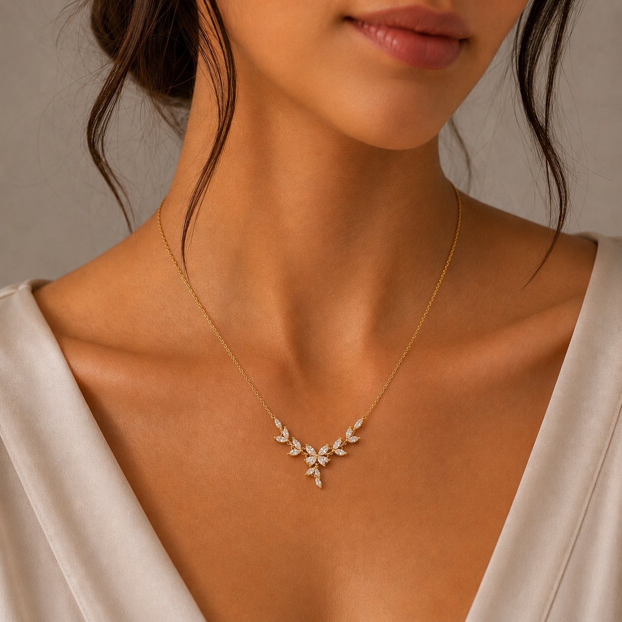 Collar Flor Espigas Circones