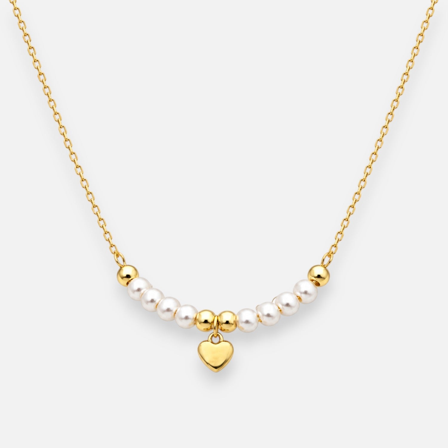 Collar Perlas Esferas Corazón