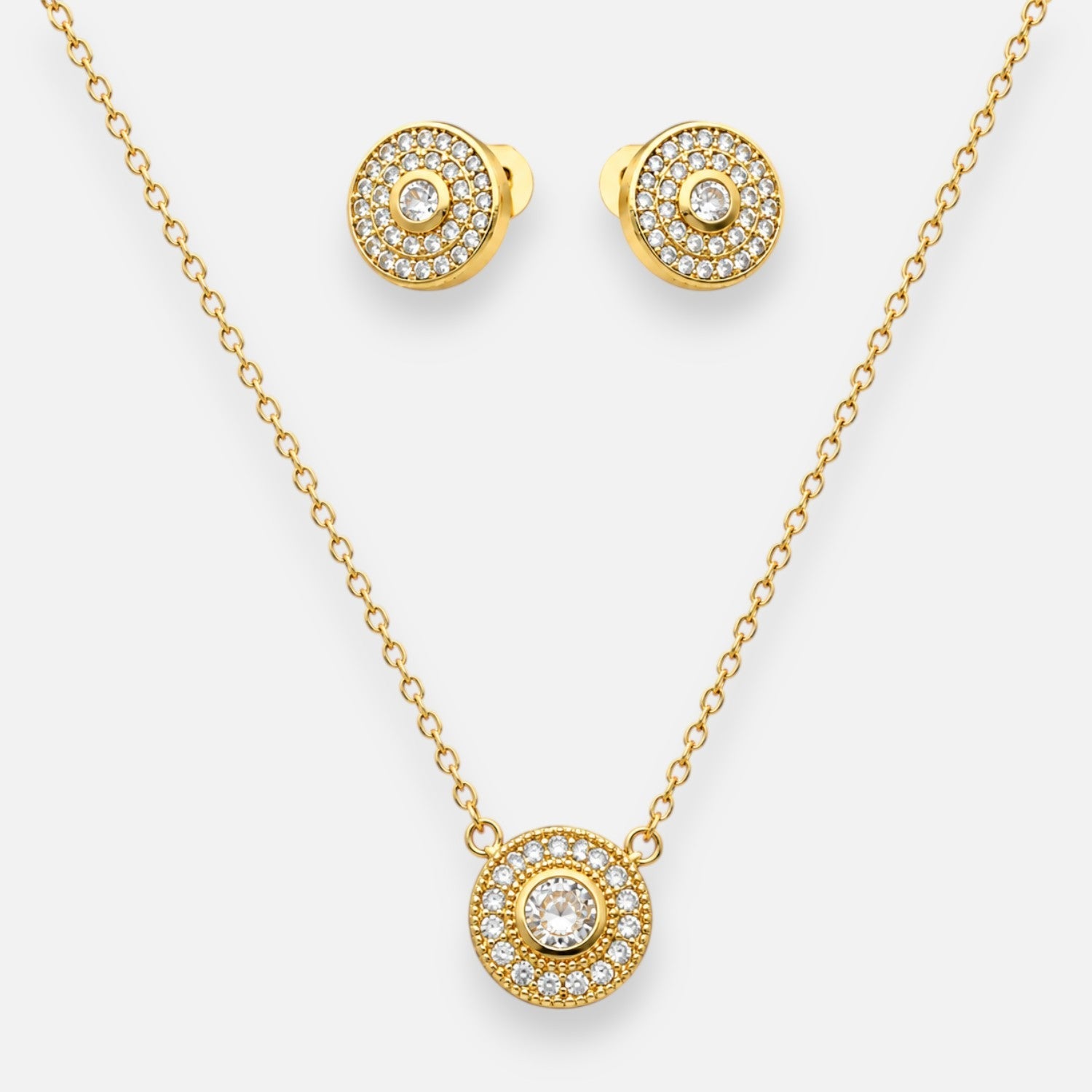 Set Collar Aros Circulo Halo Circones