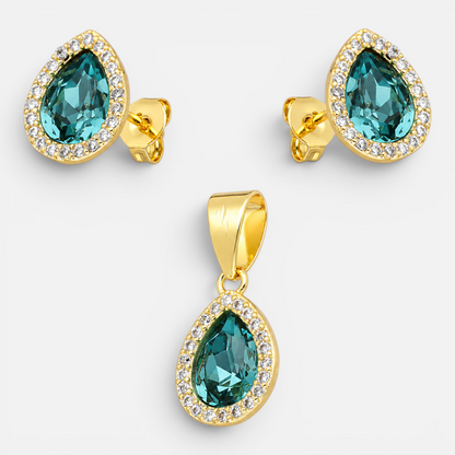 Conjunto Gota Circones Turquesa