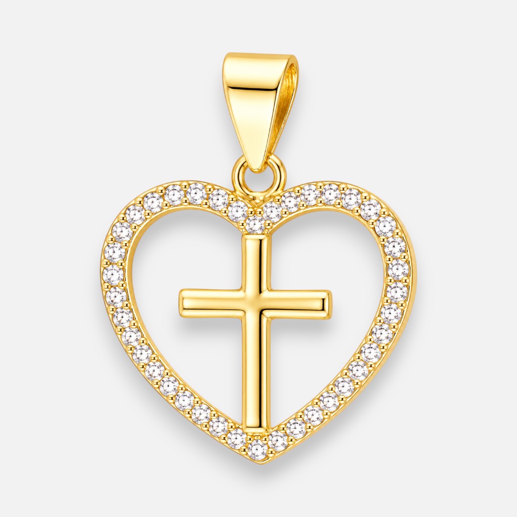 Colgante Corazón Cruz Circones
