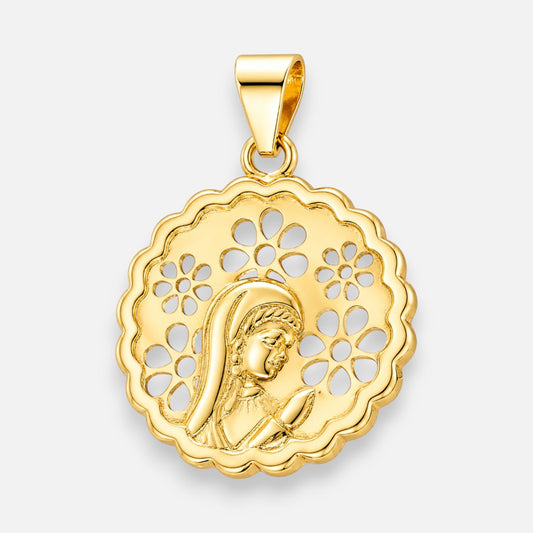 Colgante Virgen niña Flores