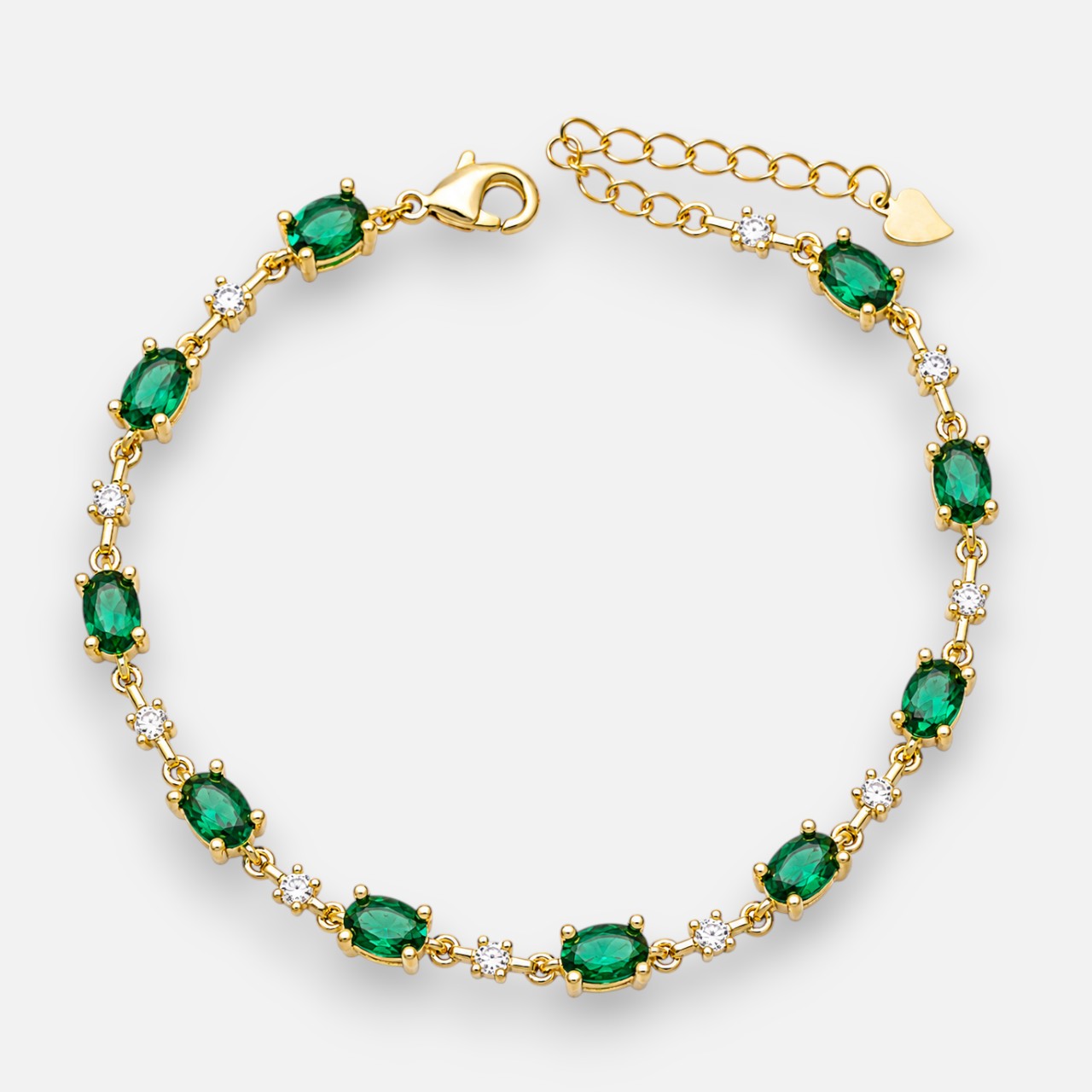 Pulsera Circones Ovalados Esmeralda