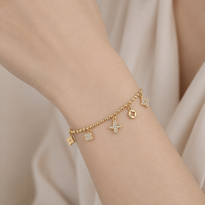 Pulsera Esferas Trébol de la Suerte Circones