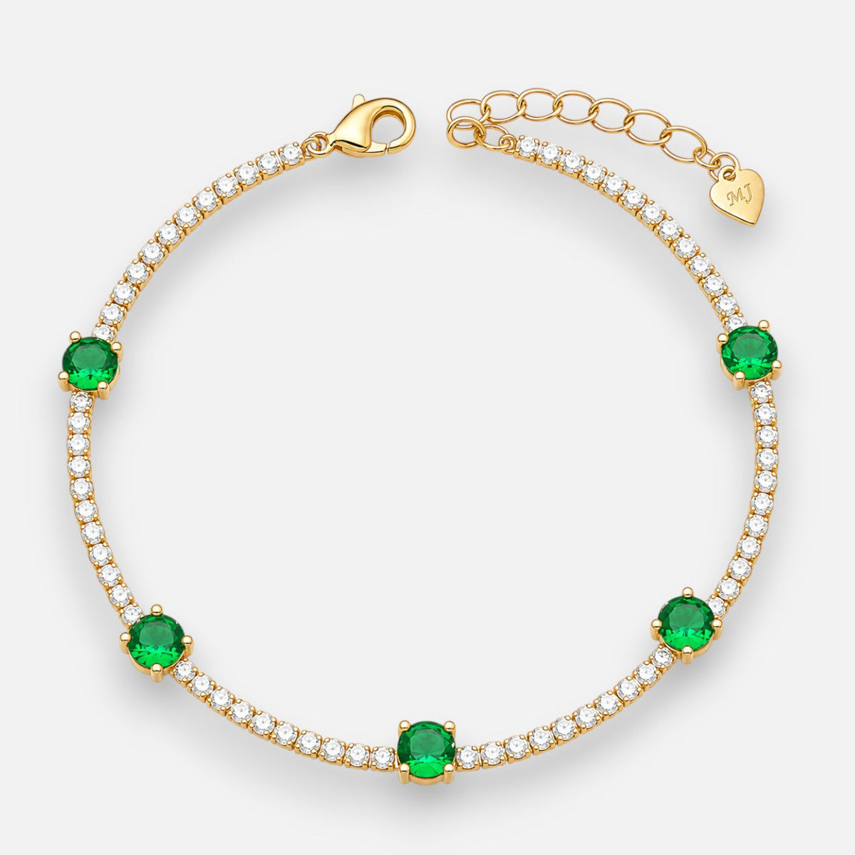 Pulsera Tenis Circones Esmeralda