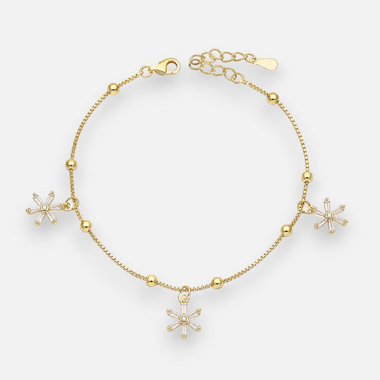 Pulsera Esferas Flores Circones Baguette
