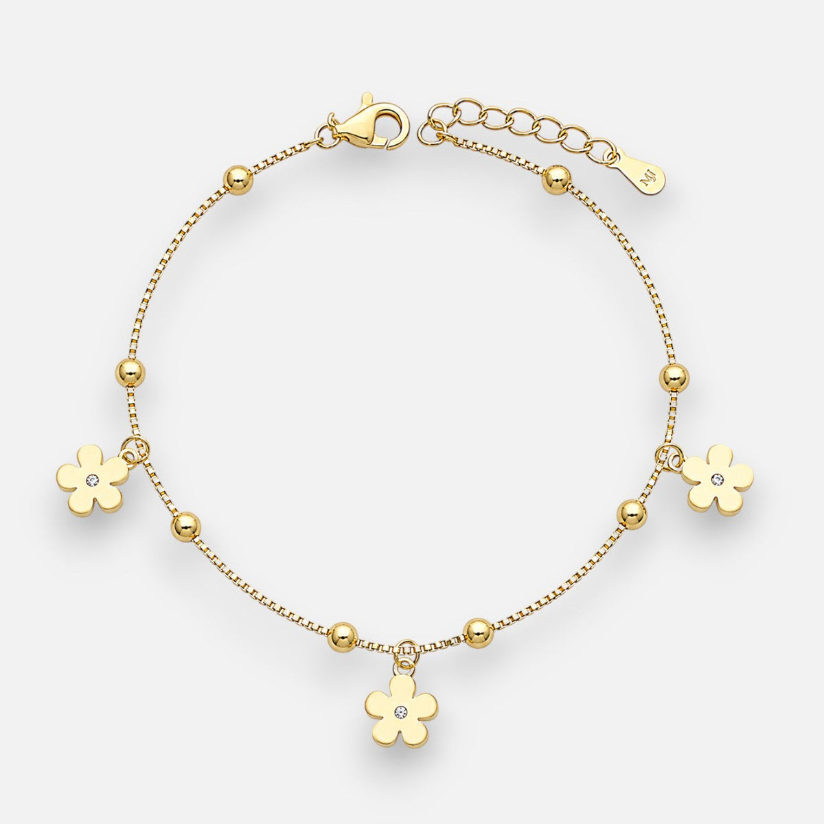 Pulsera Esferas Flores Circones