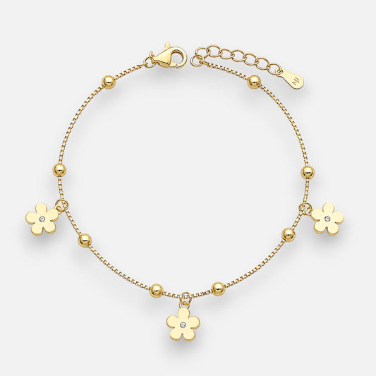 Pulsera Esferas Flores Circones