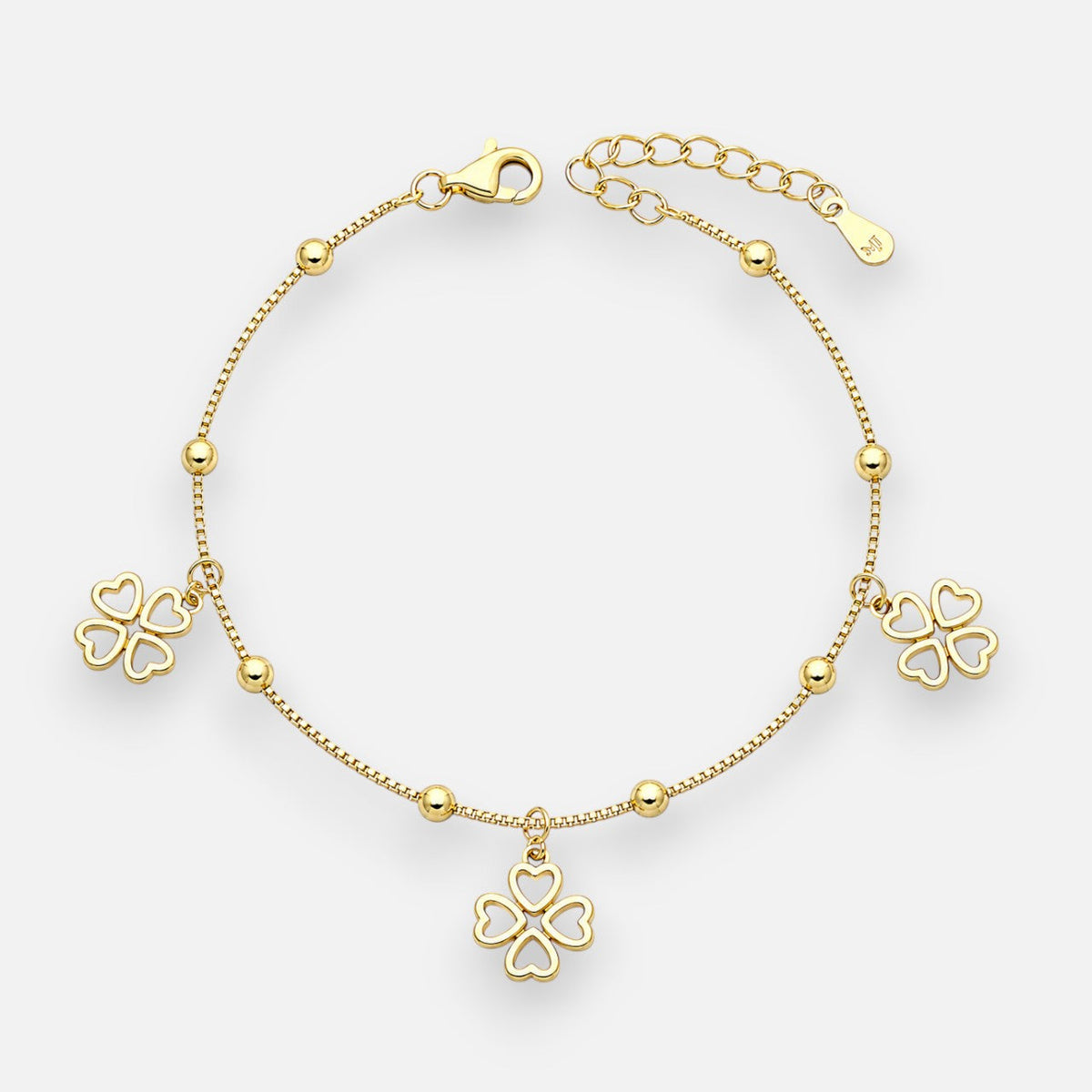 Pulsera Esferas Trébol 4 Hojas