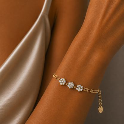 Pulsera Doble Flores Circones
