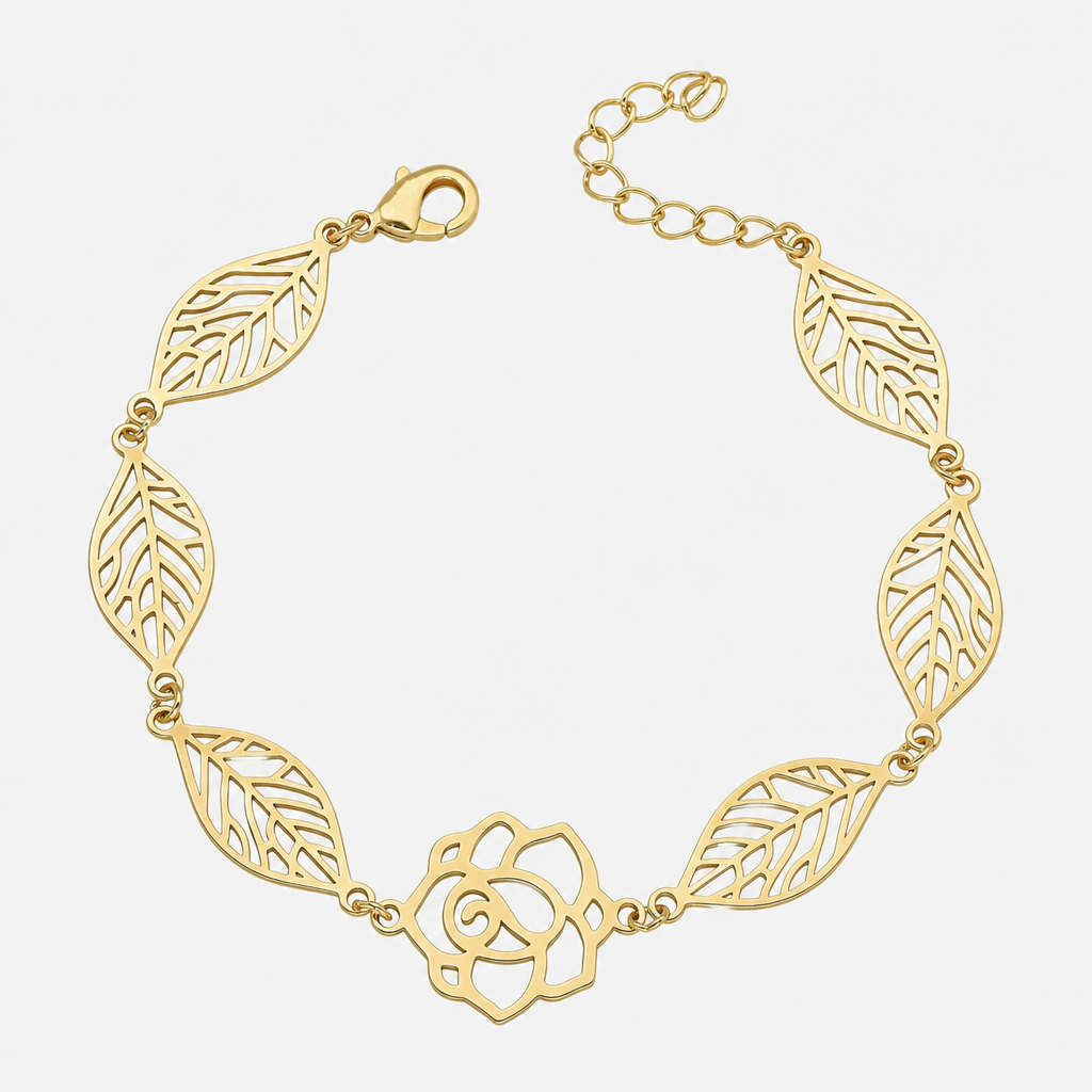 Pulsera Hojas Rosa de Abril