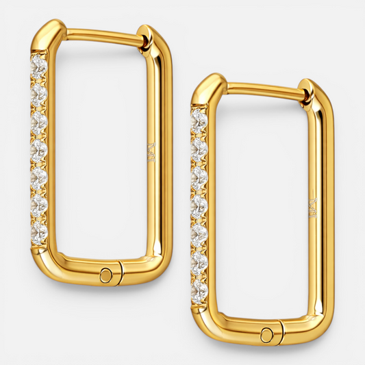 Argolla Huggie Rectangular Circones 20x12 mm