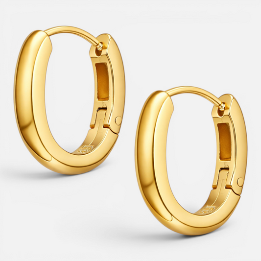 Argolla Huggie Ovalada 16x13 mm