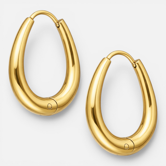 Argolla Huggie Gota Ovalada 20x16 mm